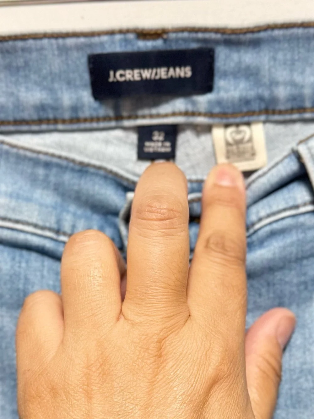 J Crew Women Jean 9” High Rise Toothpick Wash Stretch Button Fly Size 32